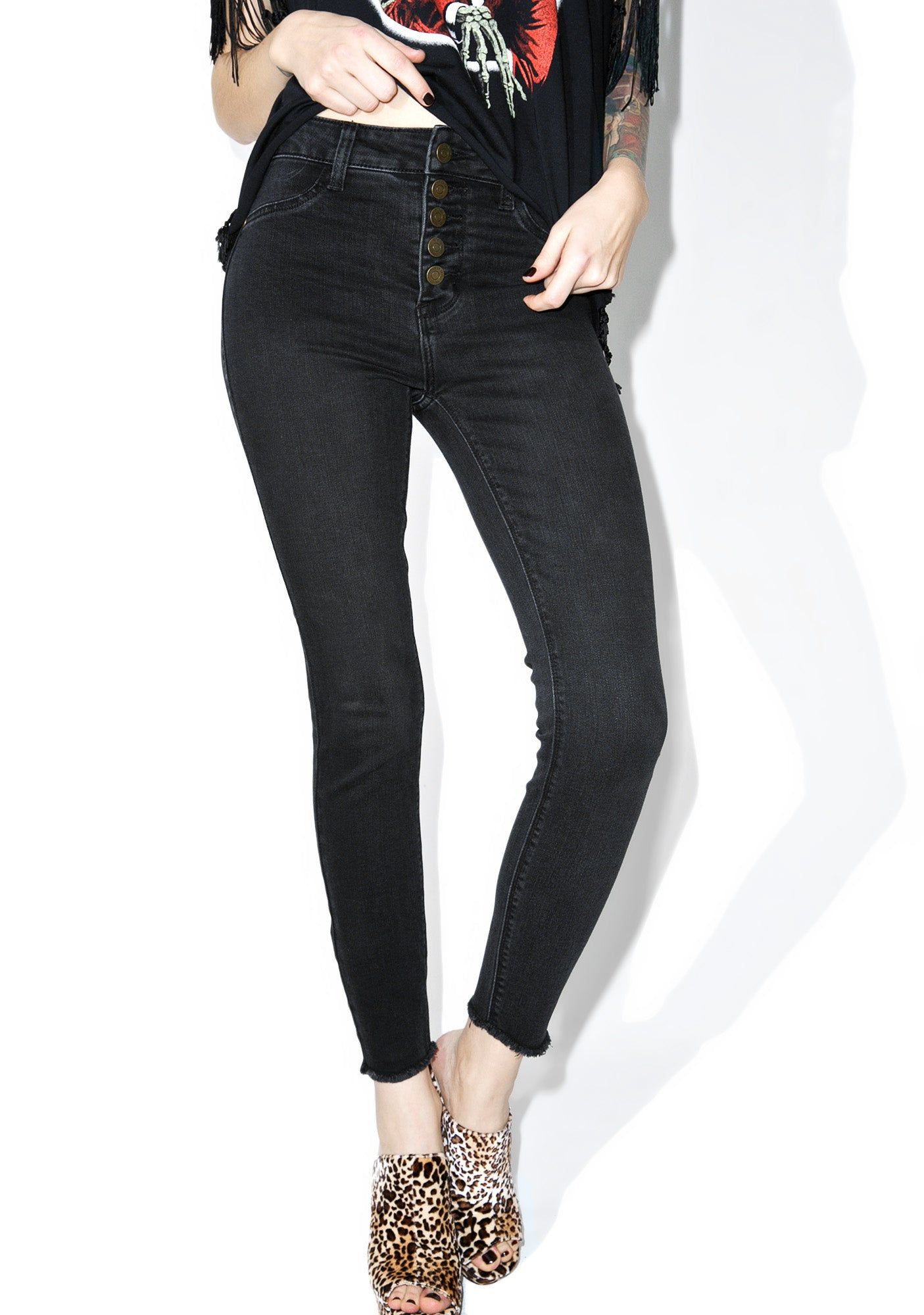 Campbell Cropped Skinny Jeans sold by Dolls Kill
