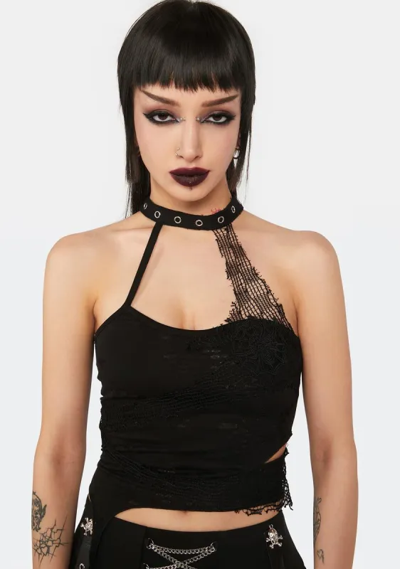 Rocker Decadent Halter Top sold by Dolls Kill