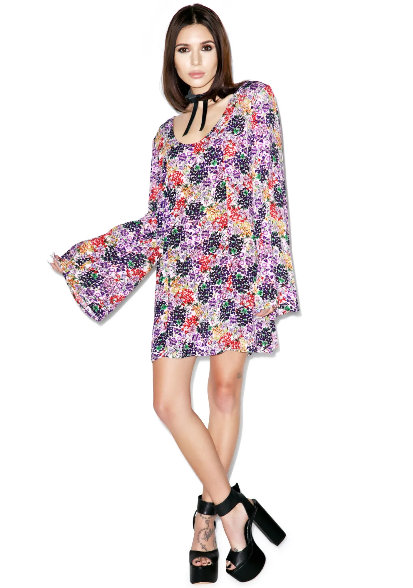 Faithful Floral Dress sold by Dolls Kill