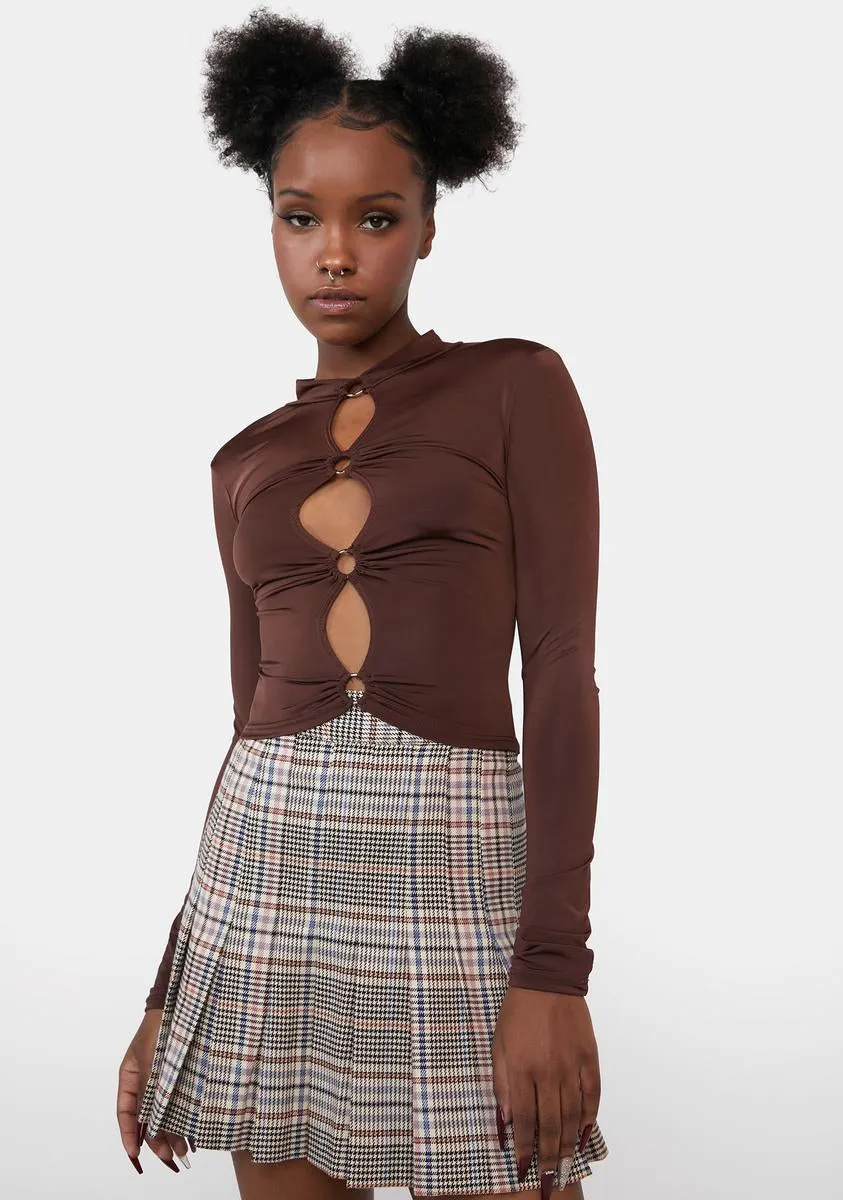 Penny Literally Haute Long Sleeve Crop Top sold by Dolls Kill