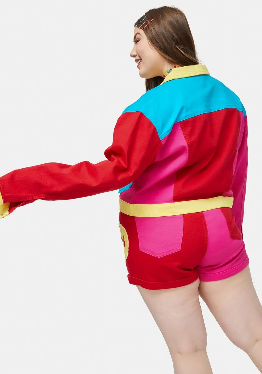 Plus Free Luv Nation Colorblock Applique Twill Jacket sold by Dolls Kill product image thumbnail 4