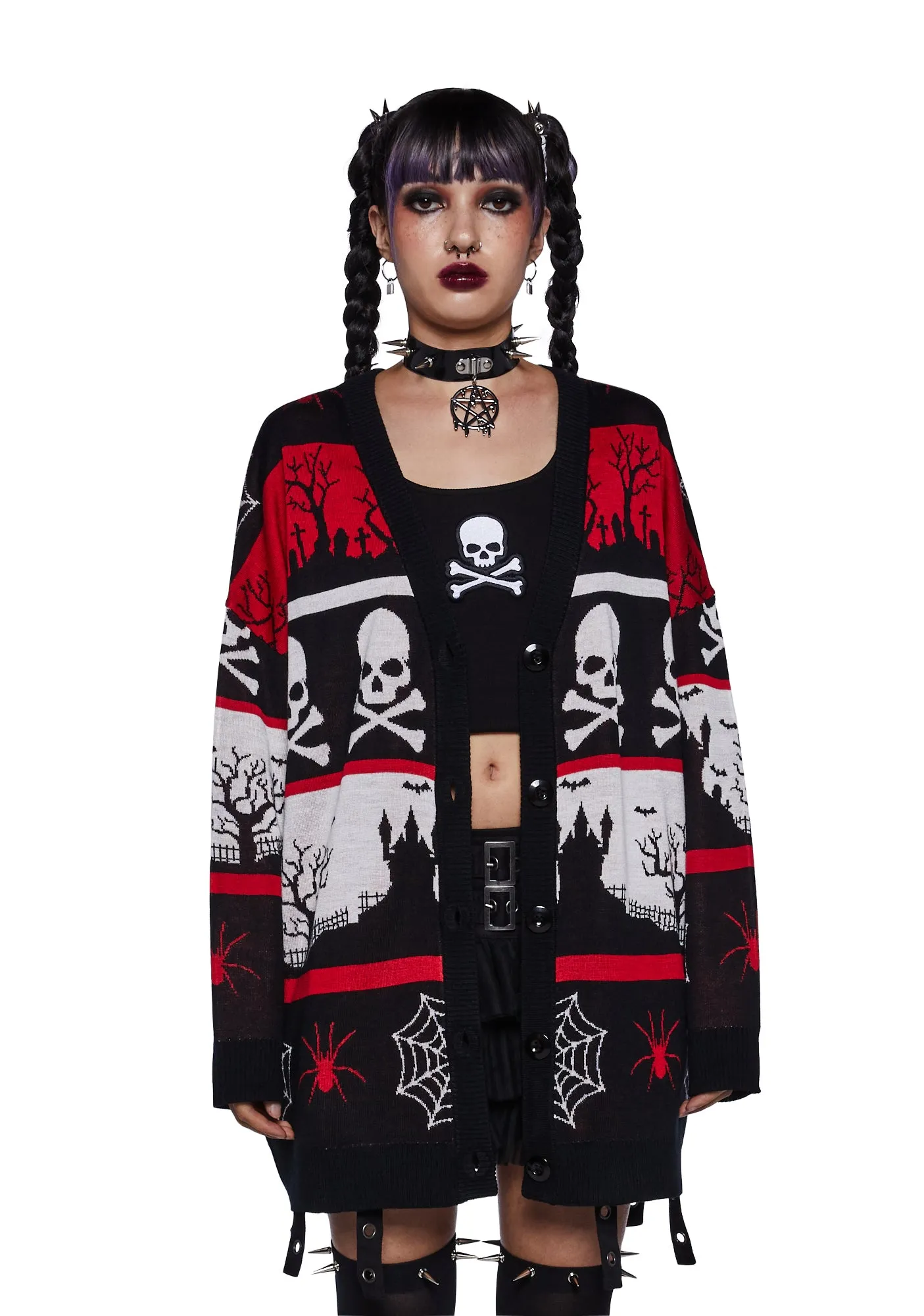Hollow Grounds Knit Cardigan sold by Dolls Kill