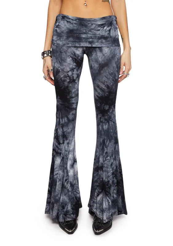 Dew Morning Flare Pants- Grey sold by Dolls Kill