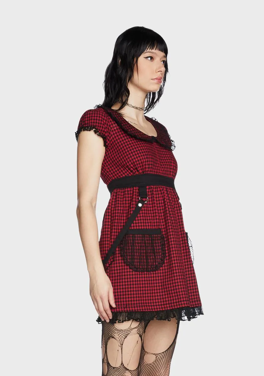 Black And Red Bo Peep Strap Dress sold by Dolls Kill product image thumbnail 3