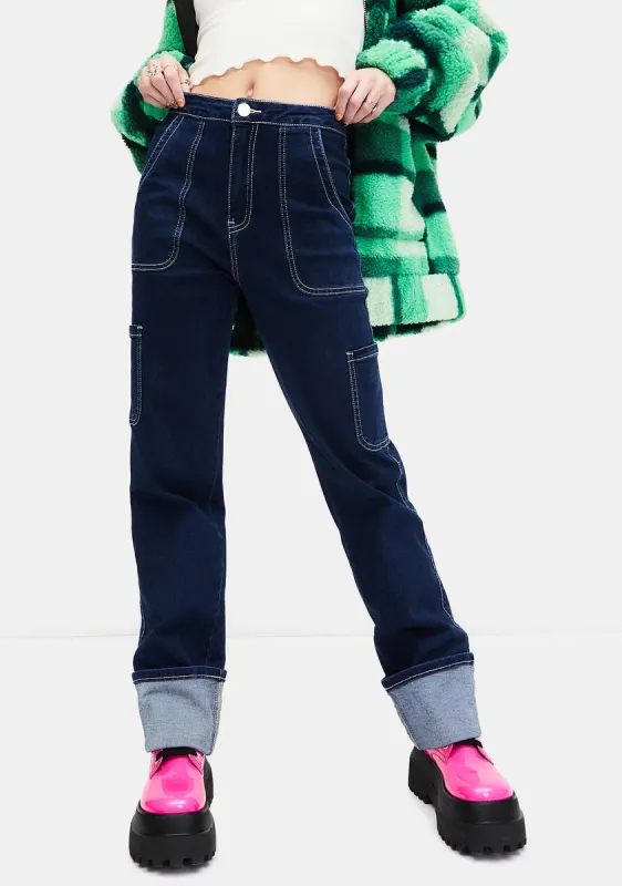 Ride The Wave Cuffed Carpenter Jeans sold by Dolls Kill