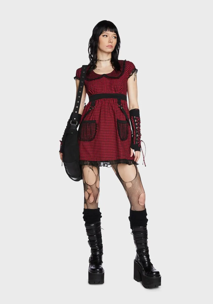 Black And Red Bo Peep Strap Dress sold by Dolls Kill product image thumbnail 5