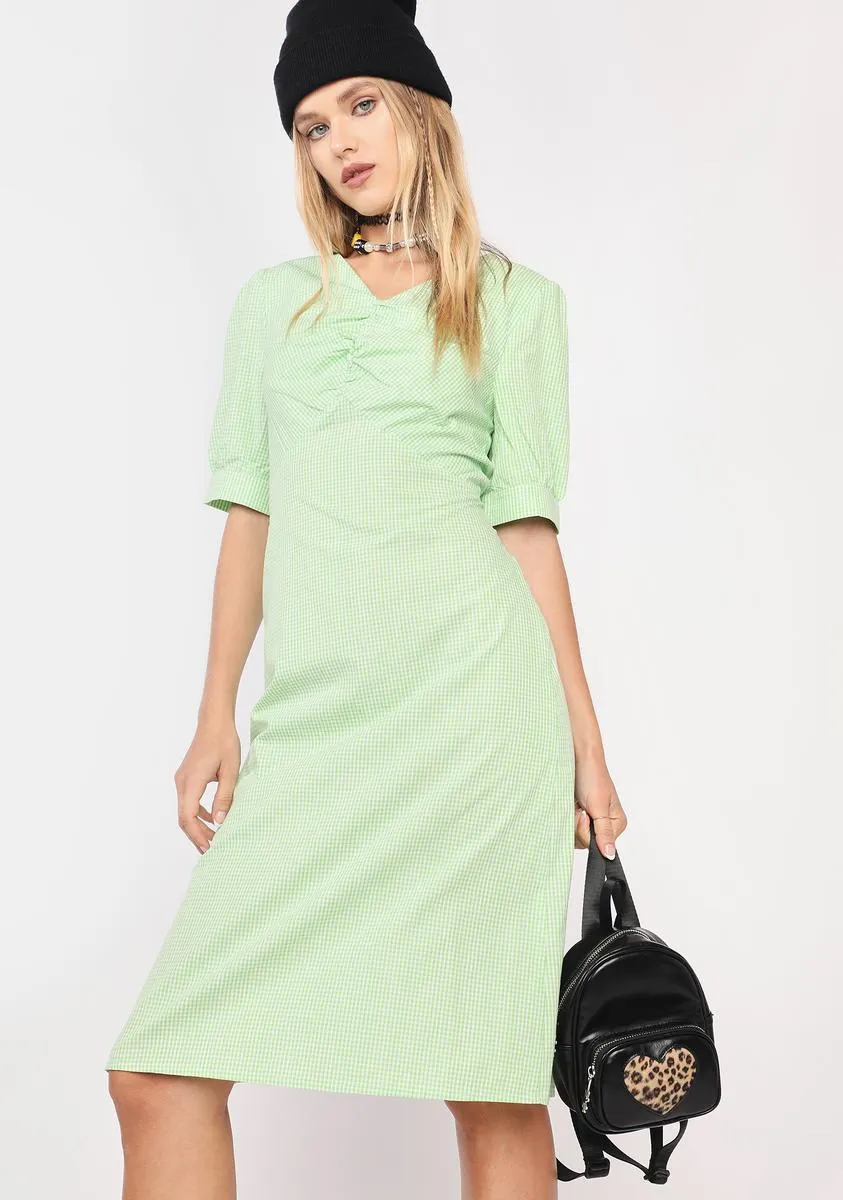 Lime Easy As Pie Gingham Midi Dress sold by Dolls Kill product image thumbnail 2