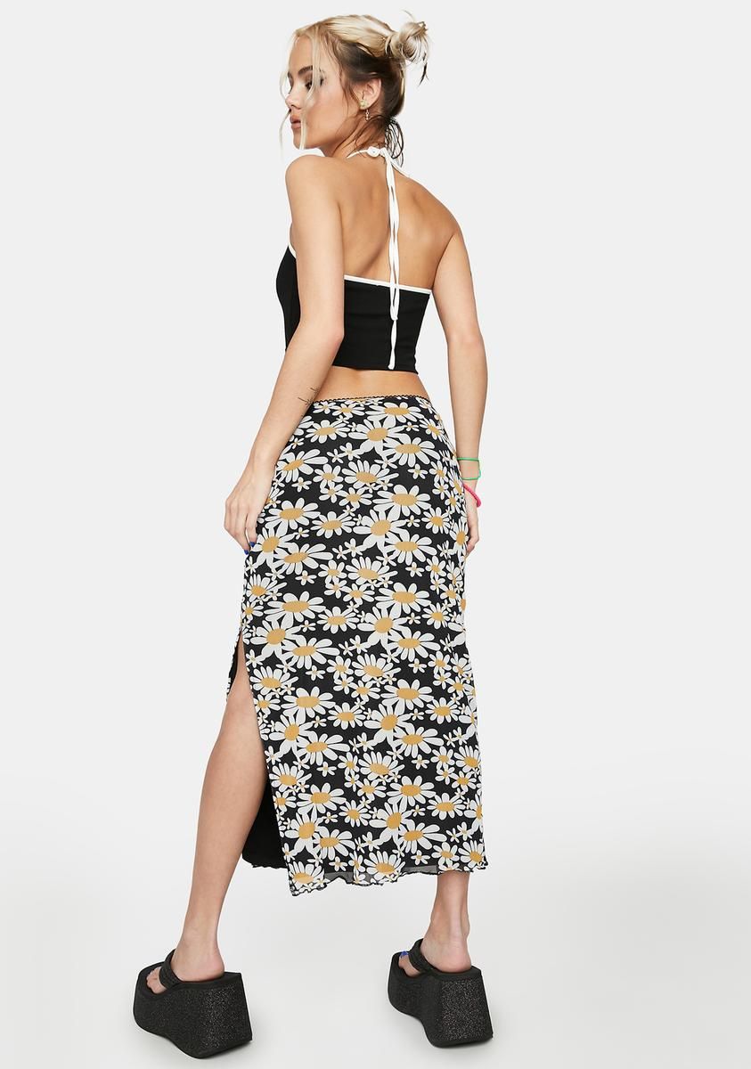 Ditsy Floral Slit Maxi Skirt sold by Dolls Kill product image thumbnail 4