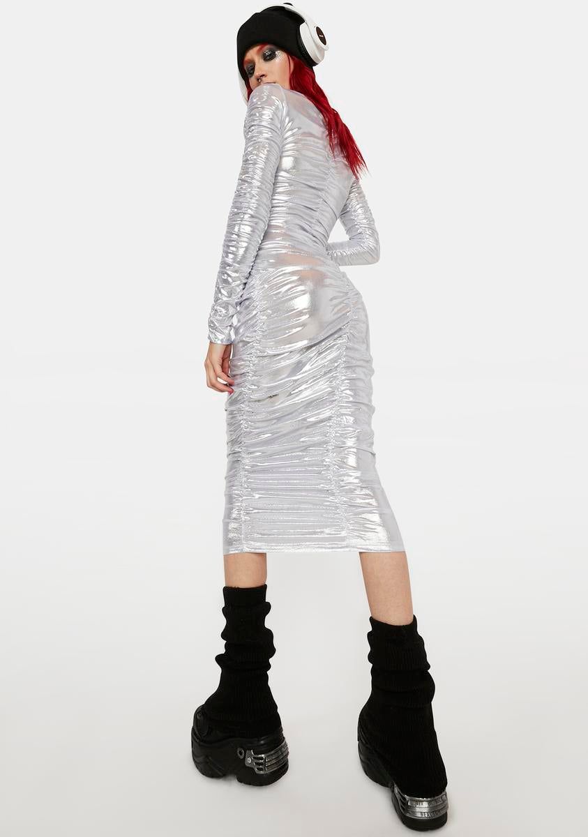 Moon Boss Ruched Maxi Dress sold by Dolls Kill product image thumbnail 4