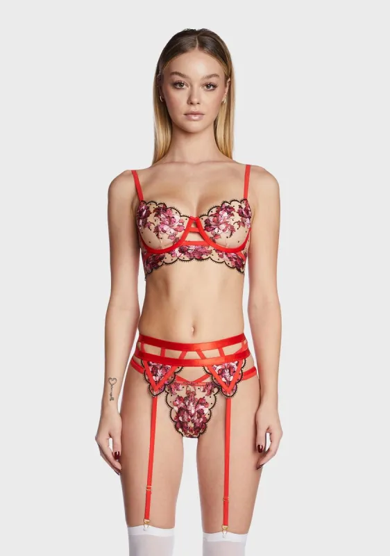 Ruby Floral Bra sold by Dolls Kill