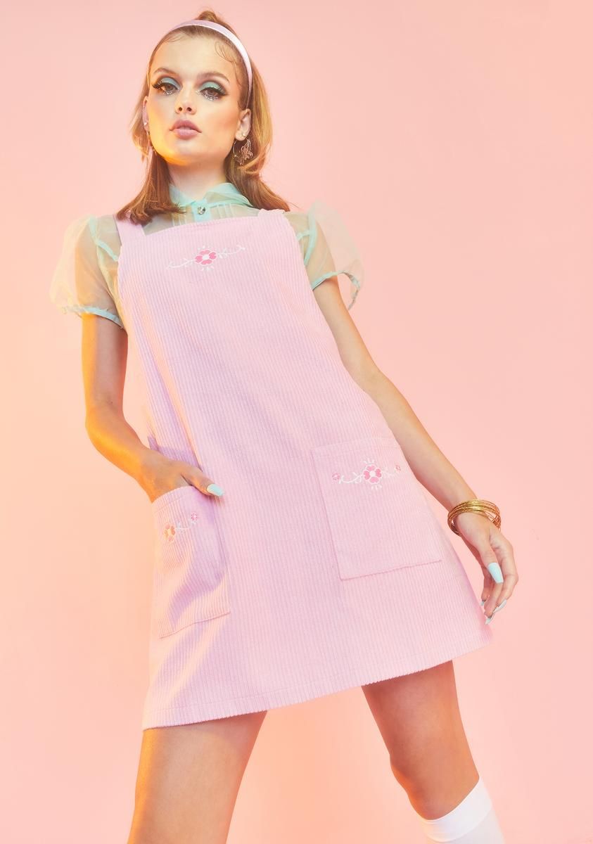 Budding Beauty Pinafore Dress sold by Dolls Kill