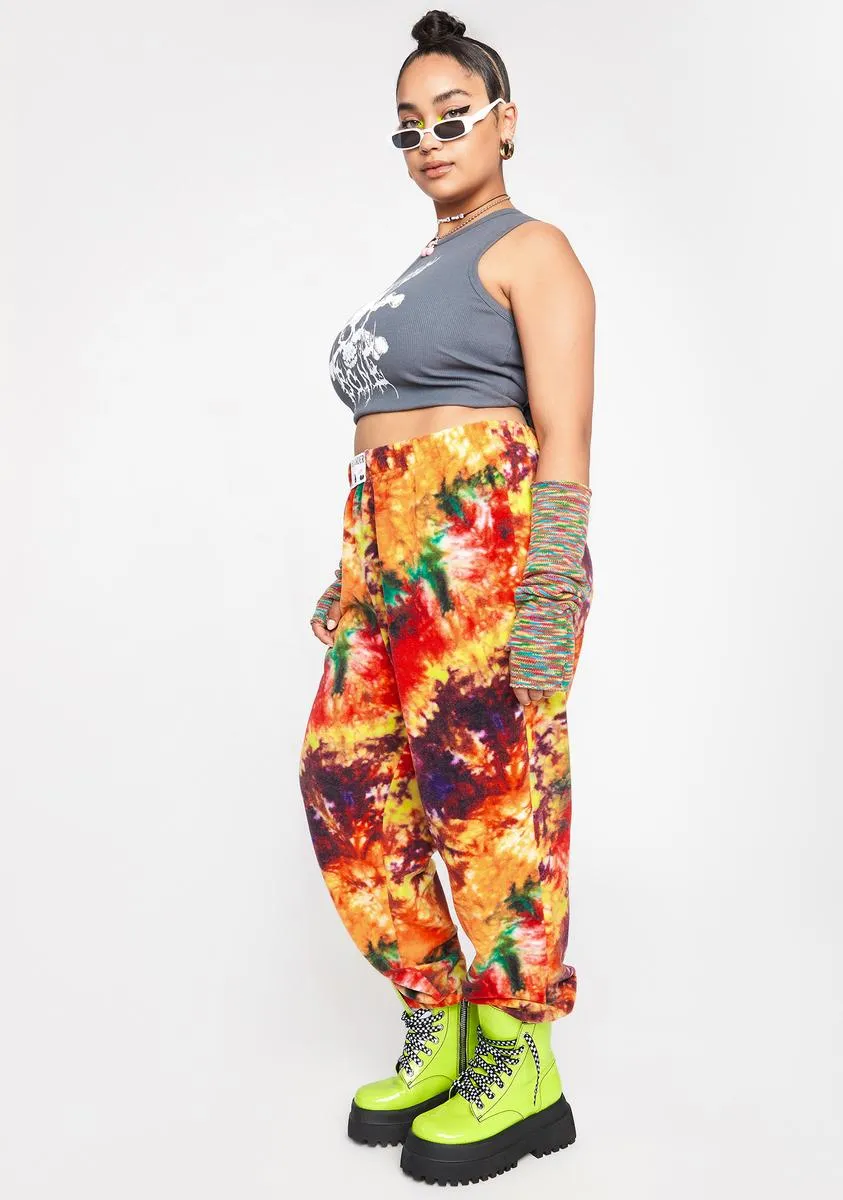 Plus Tie Dye Fleece Joggers sold by Dolls Kill product image thumbnail 2