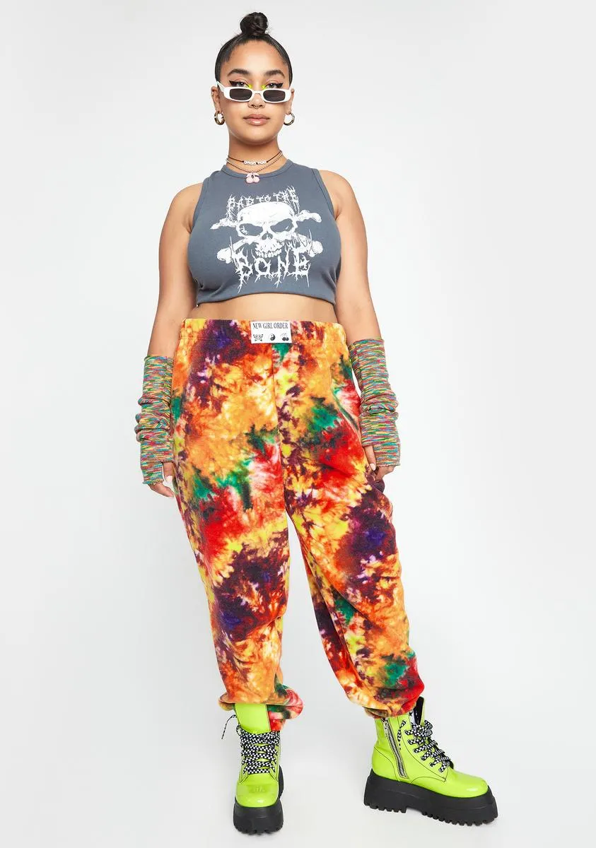 Plus Tie Dye Fleece Joggers sold by Dolls Kill product image thumbnail 3