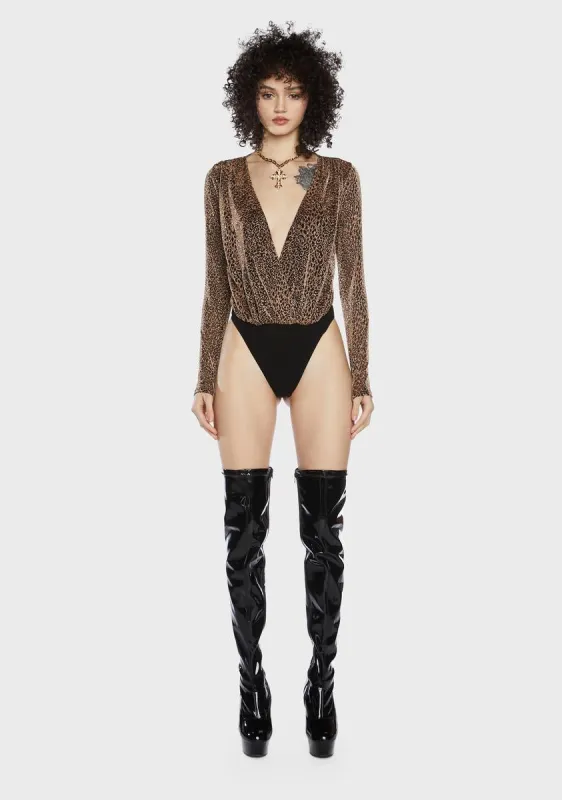 Time To Meet Up Sparkly Bodysuit sold by Dolls Kill