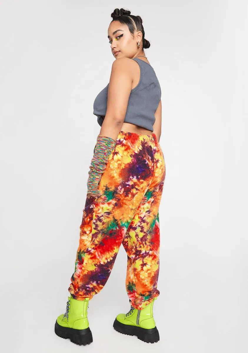 Plus Tie Dye Fleece Joggers sold by Dolls Kill product image thumbnail 4
