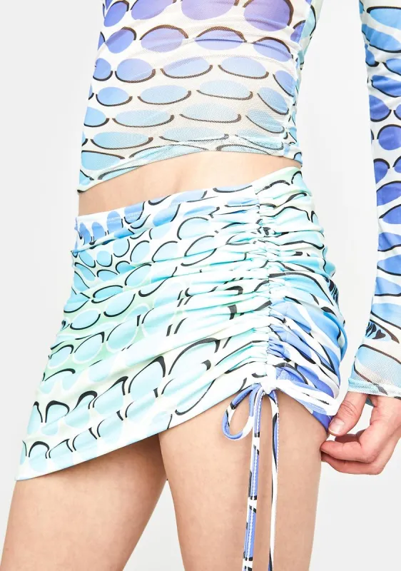 Blue Gradient Warp Mini Skirt sold by Dolls Kill