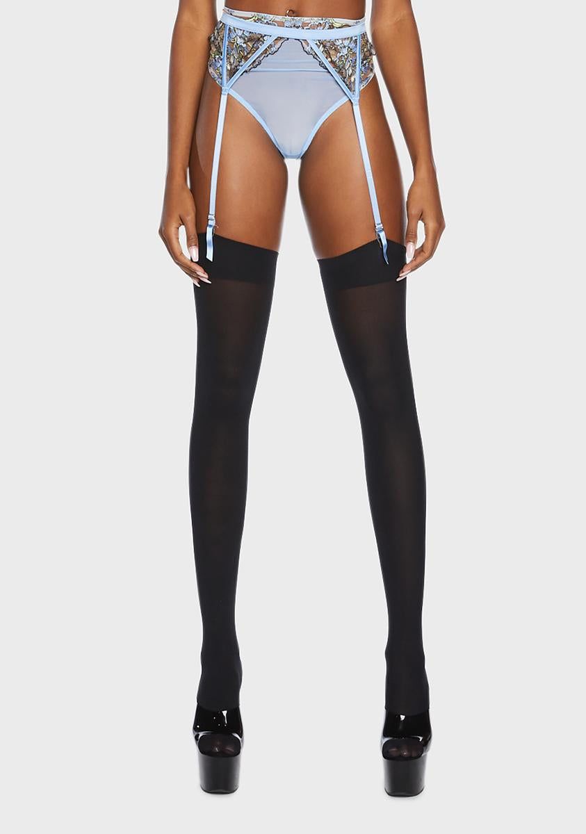 Mayla Floral Embroidered Suspender sold by Dolls Kill