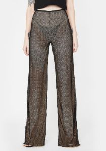 Black Ara Mesh Pants sold by Dolls Kill