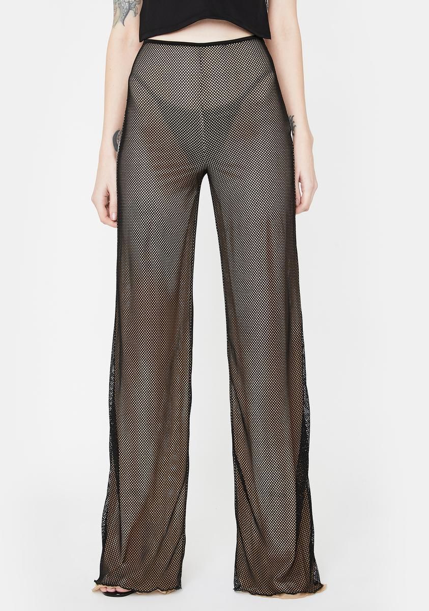 Black Ara Mesh Pants sold by Dolls Kill
