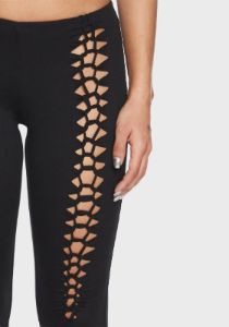 Real Baddie Cut-Out Flare Pants sold by Dolls Kill