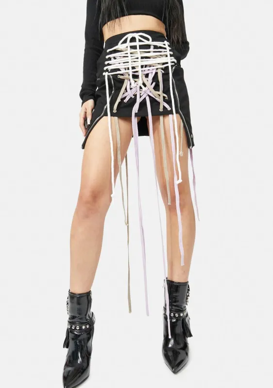 Sneaky Wink Strap Mini Skirt sold by Dolls Kill