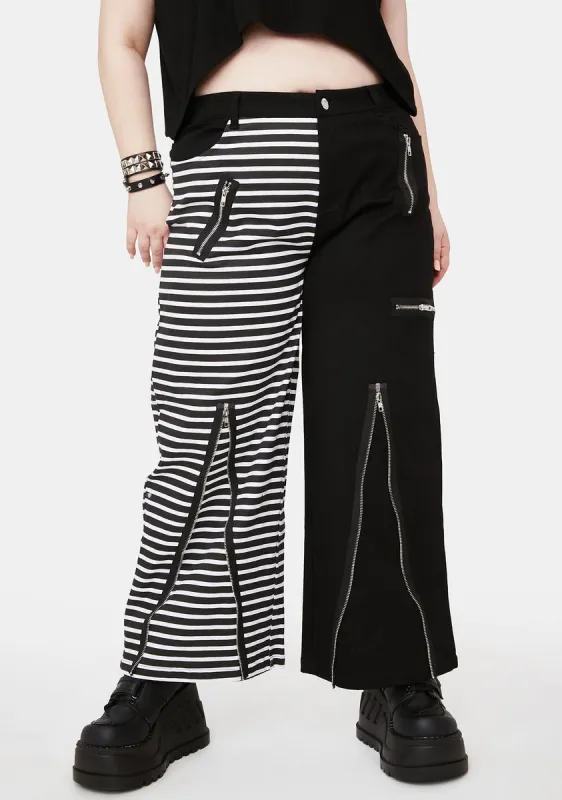 Plus Two Tone Striped Pants sold by Dolls Kill