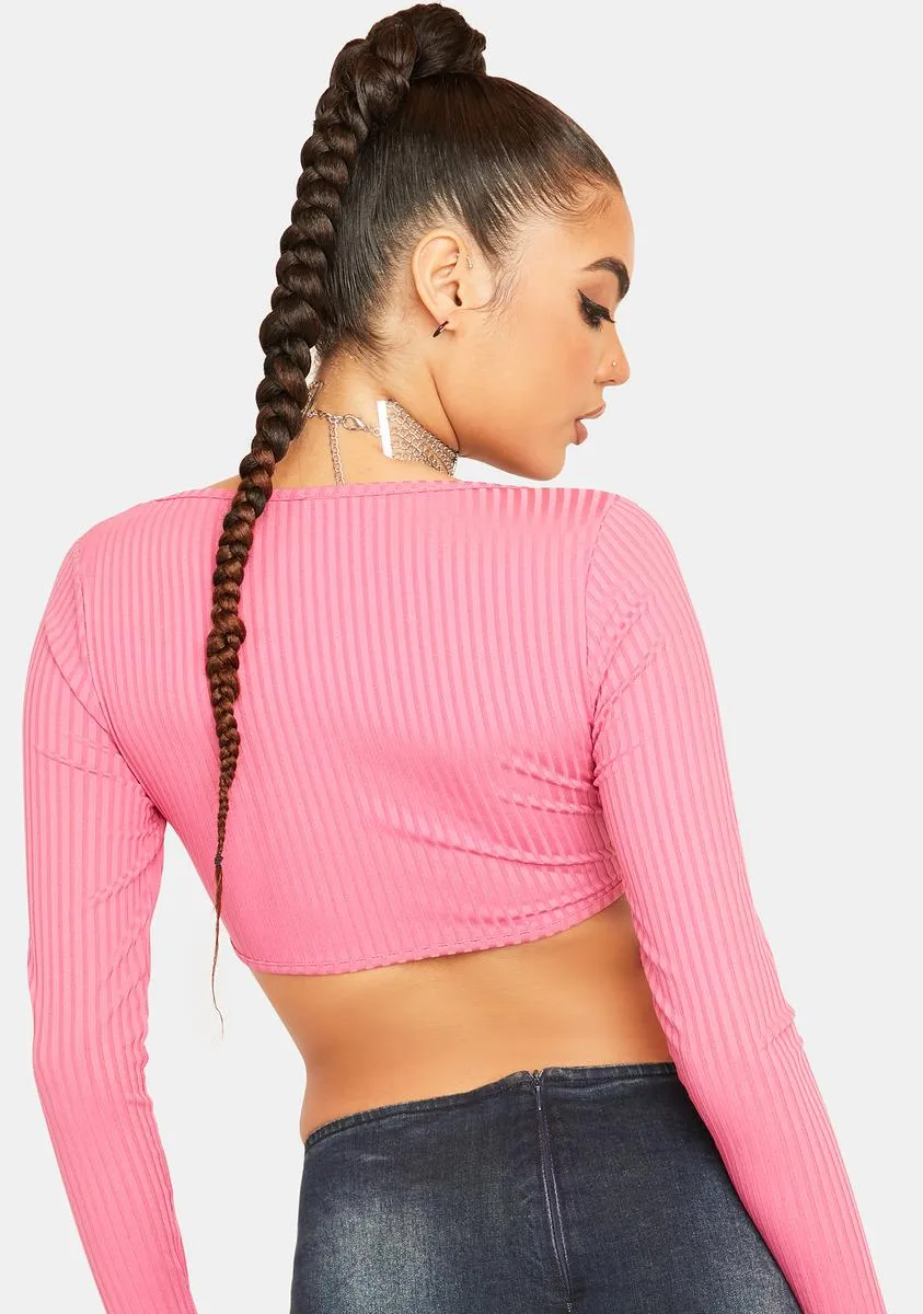 Kiss We Have Fun Long Sleeve Crop Top sold by Dolls Kill product image thumbnail 4