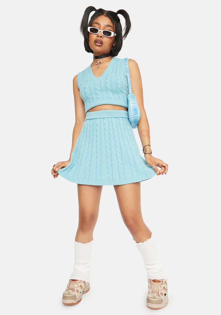 Blue Knit Crop Tank sold by Dolls Kill product image thumbnail 3