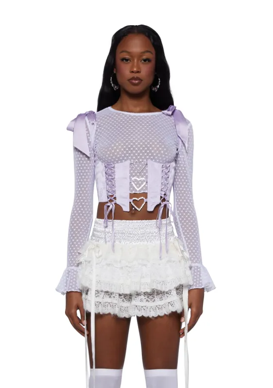 Love Affair Underbust Corset - Purple sold by Dolls Kill