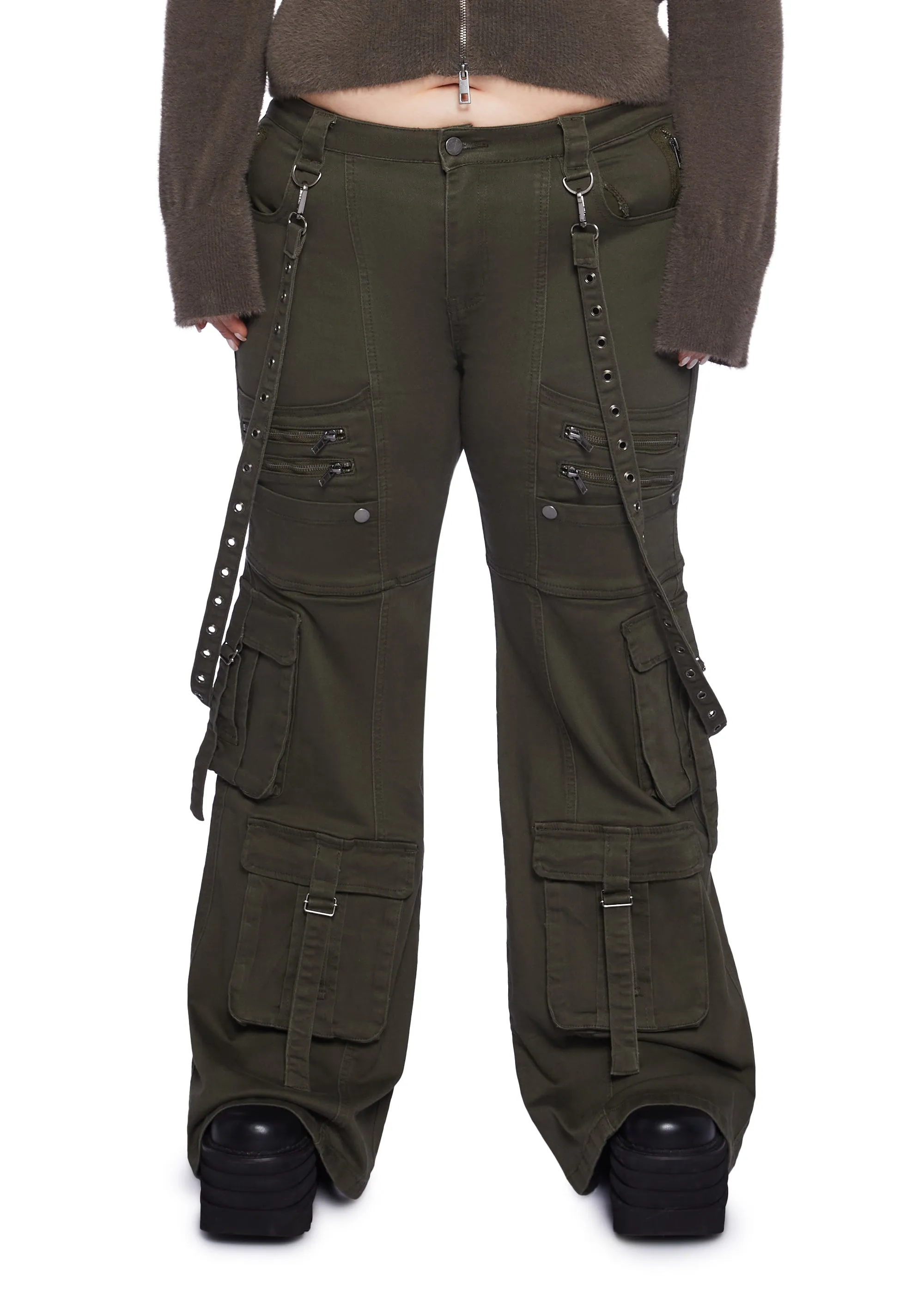 PLUS AURORA STRETCH TWILL CARGOS sold by Dolls Kill