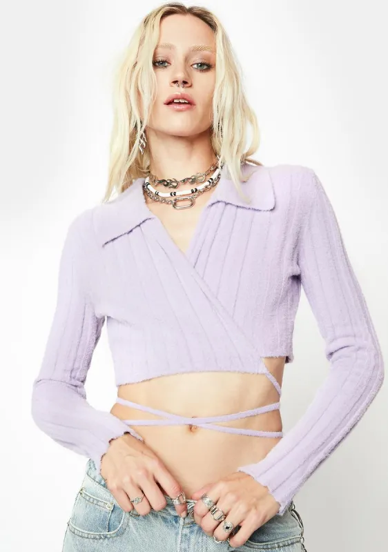 Lavender Find Your Stride Crop Top sold by Dolls Kill