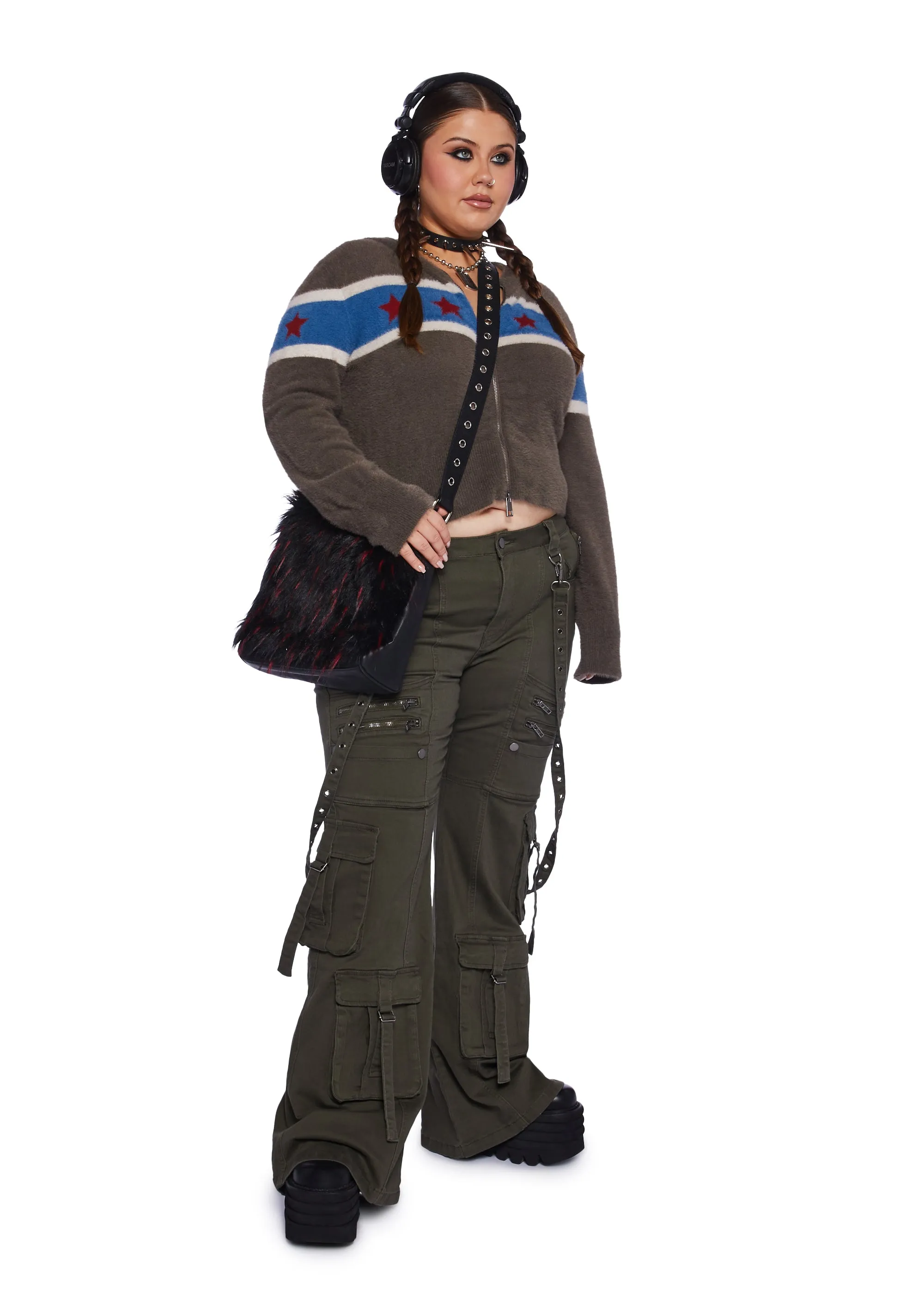 PLUS AURORA STRETCH TWILL CARGOS sold by Dolls Kill product image thumbnail 2