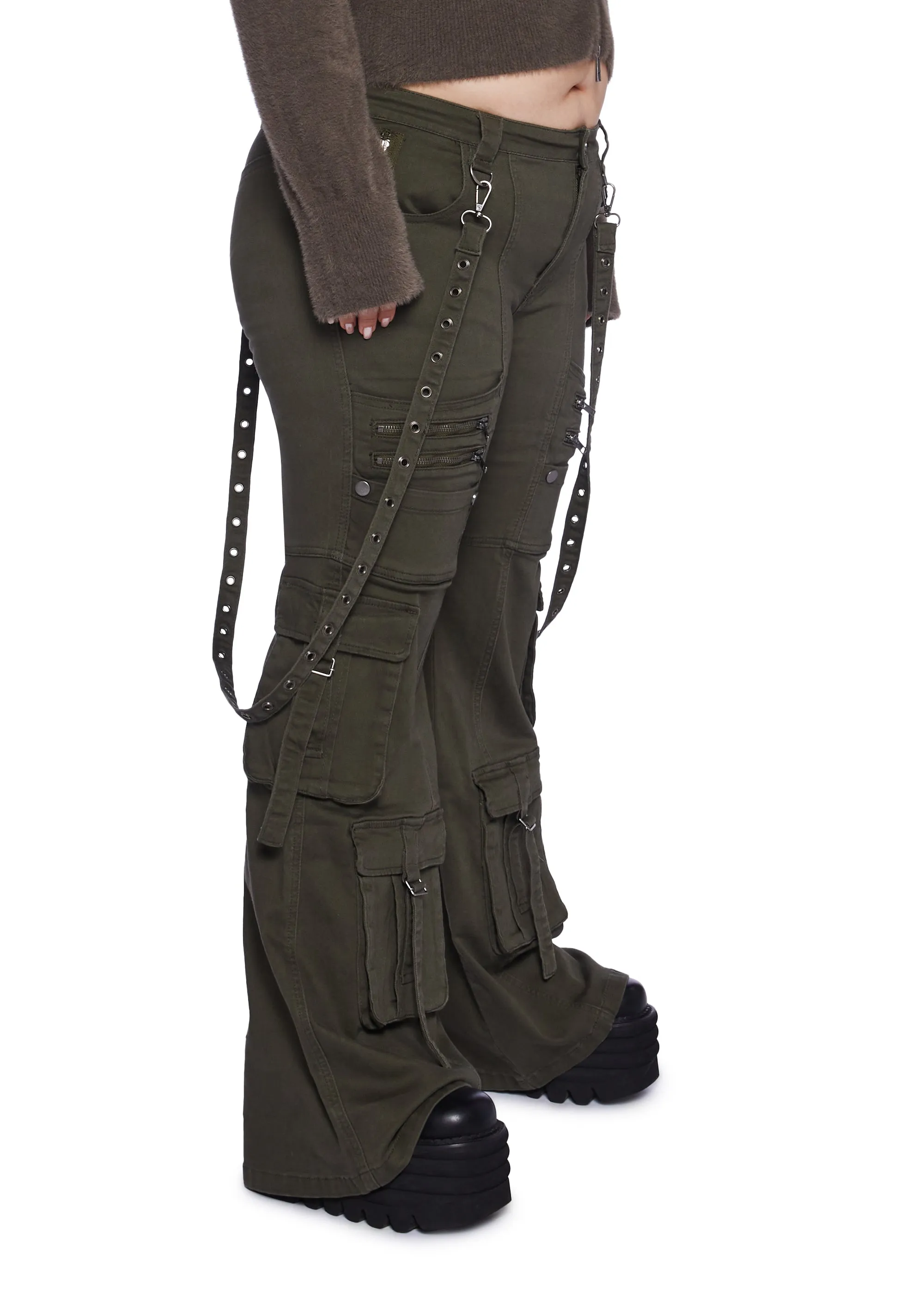 PLUS AURORA STRETCH TWILL CARGOS sold by Dolls Kill product image thumbnail 3
