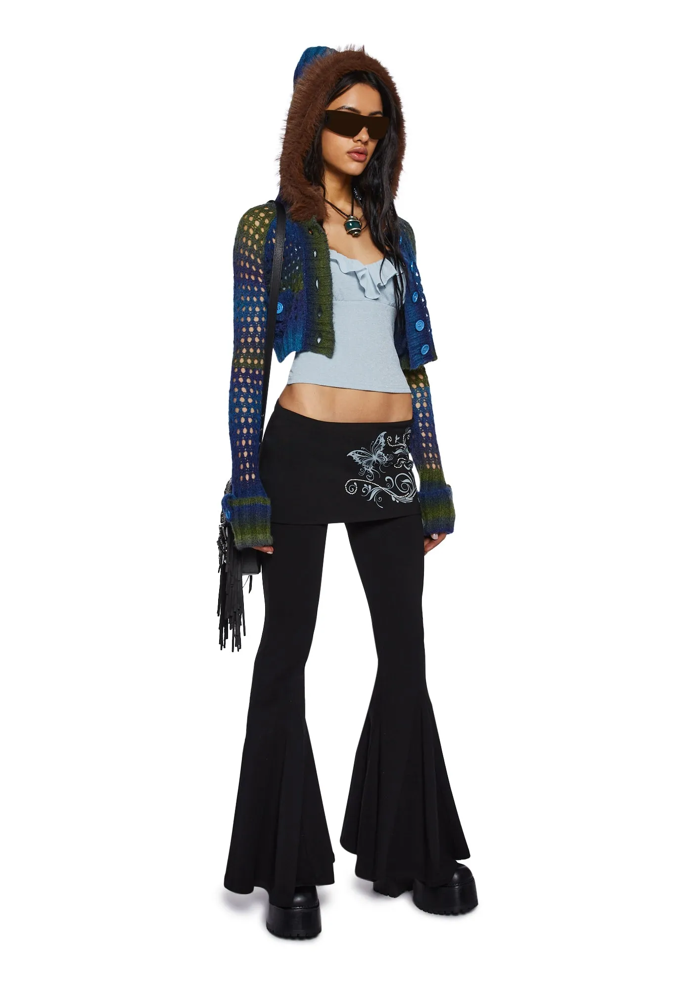 A Creature's Comforts Hooded Cardigan - Blue sold by Dolls Kill product image thumbnail 2