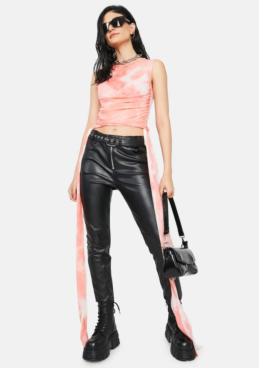 Coral Likely To Misbehave Tie Dye Crop Top sold by Dolls Kill product image thumbnail 3