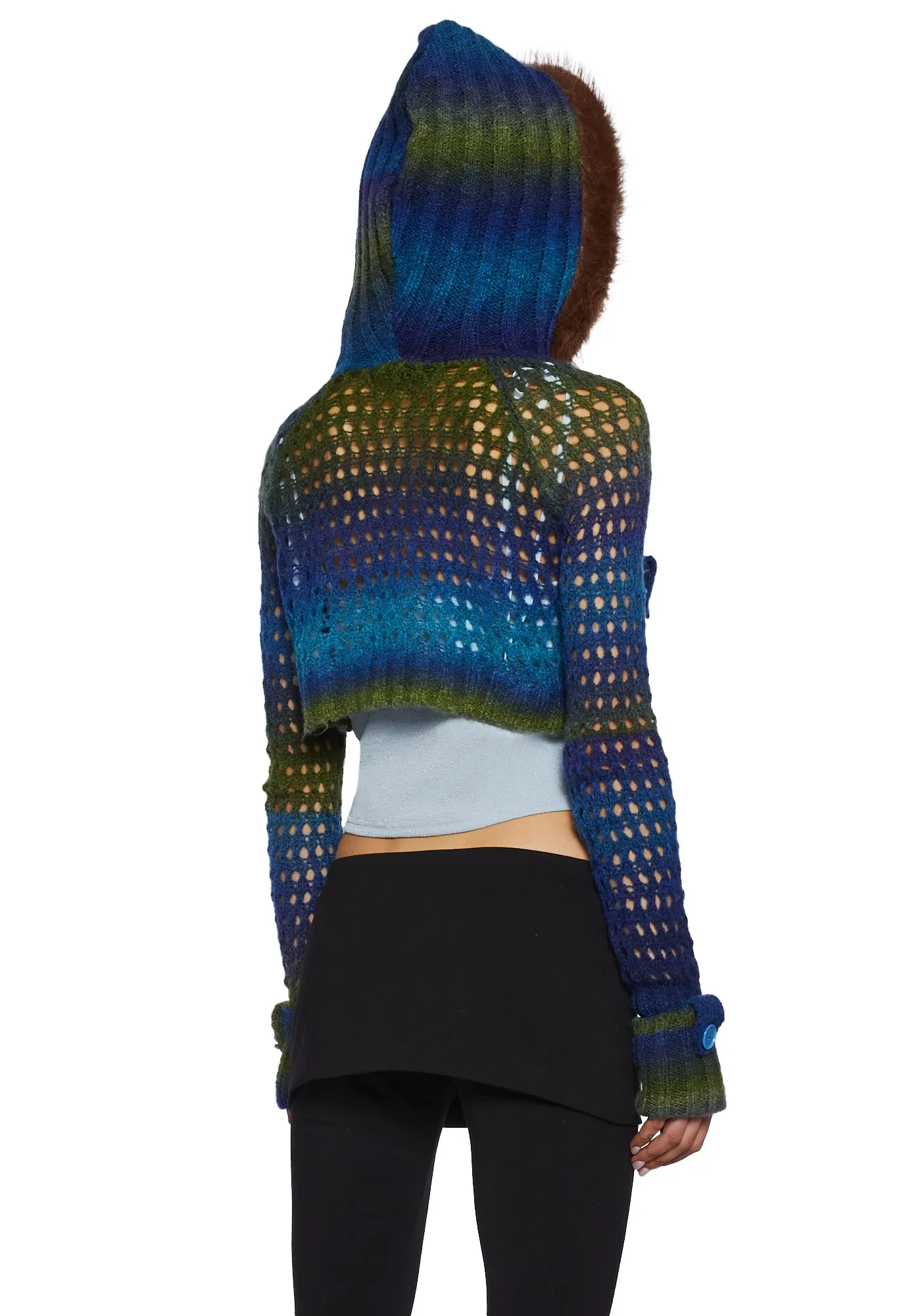 A Creature's Comforts Hooded Cardigan - Blue sold by Dolls Kill product image thumbnail 5