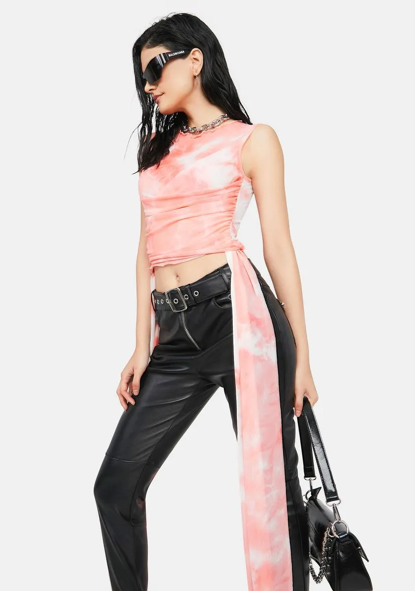 Coral Likely To Misbehave Tie Dye Crop Top sold by Dolls Kill product image thumbnail 2