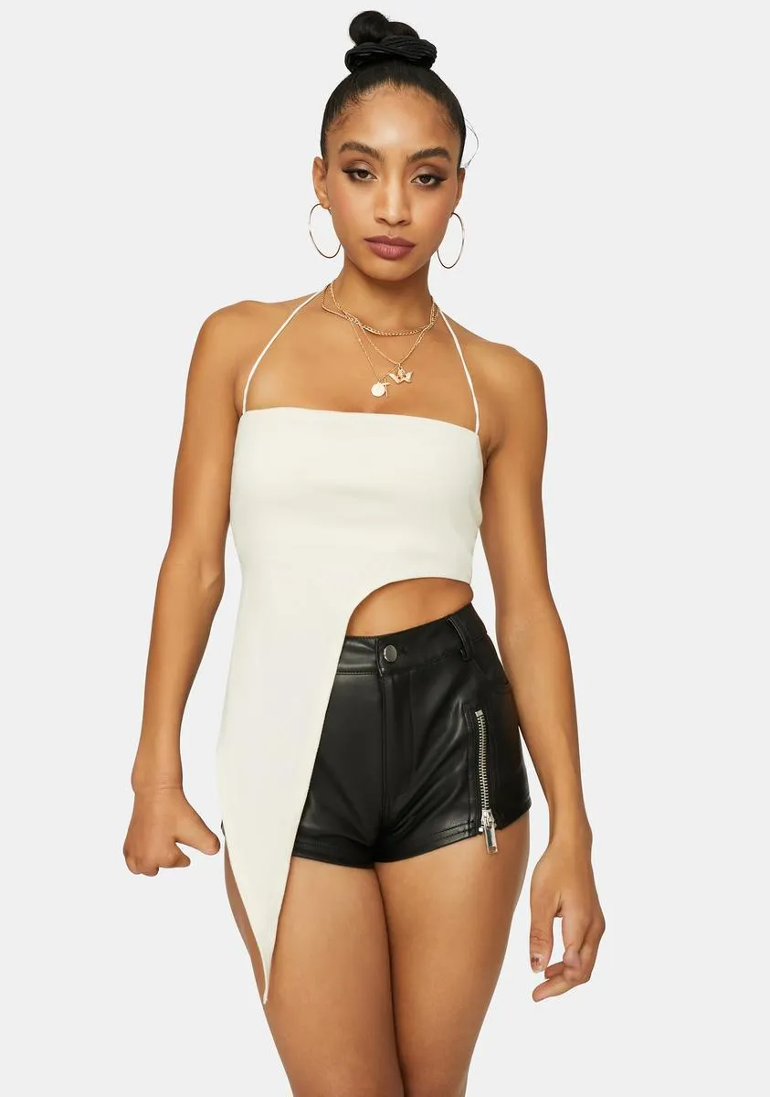 Natural Watch Me Slay Crop Halter Top sold by Dolls Kill