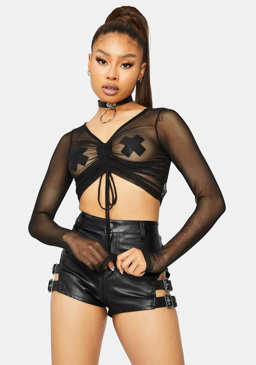 Night Oh So Charming Mesh Crop Top sold by Dolls Kill