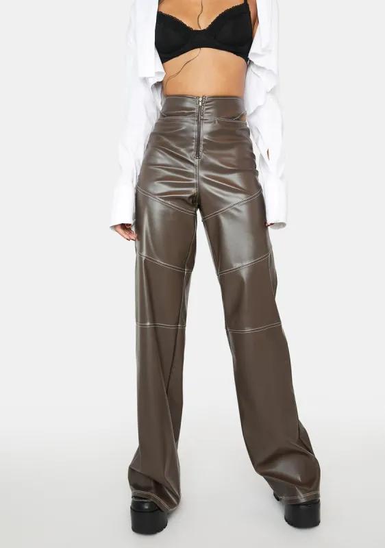 Late Party Vegan Leather Pants sold by Dolls Kill