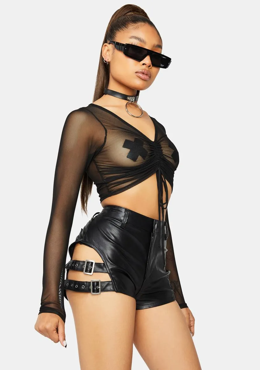 Night Oh So Charming Mesh Crop Top sold by Dolls Kill product image thumbnail 2