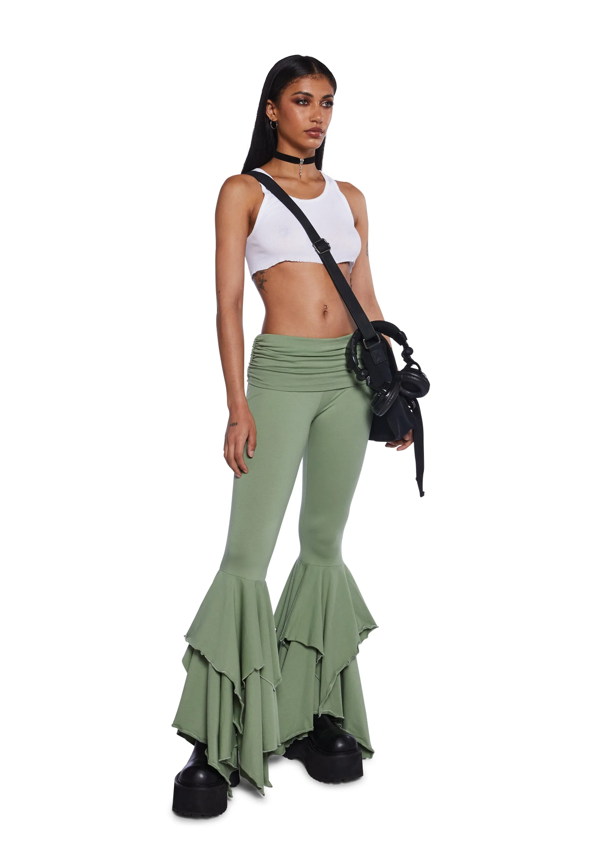 F Is For Fairies™ Flare Pants - Sage sold by Dolls Kill product image thumbnail 2