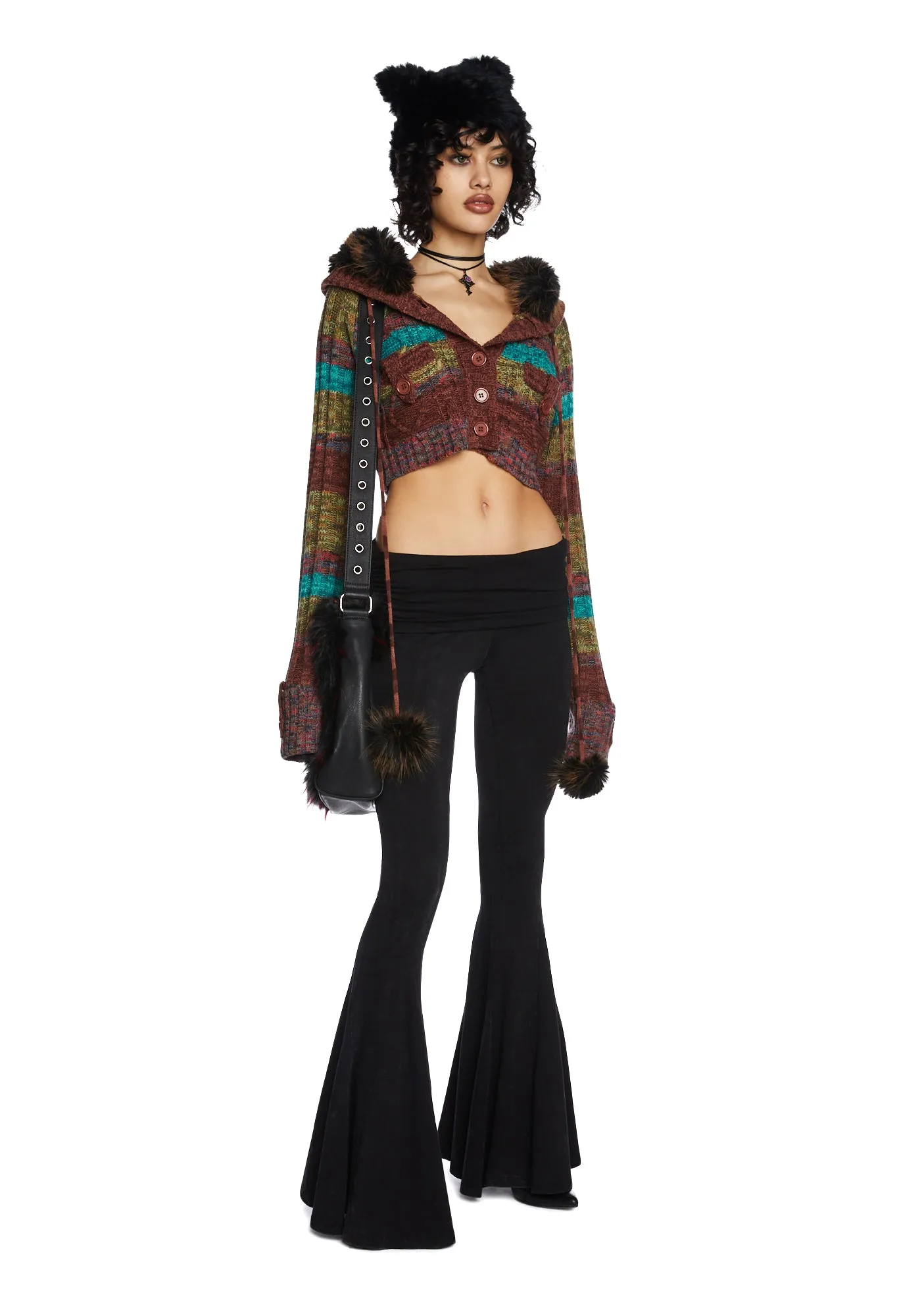 Dew Morning Flare Pants - Black sold by Dolls Kill product image thumbnail 2