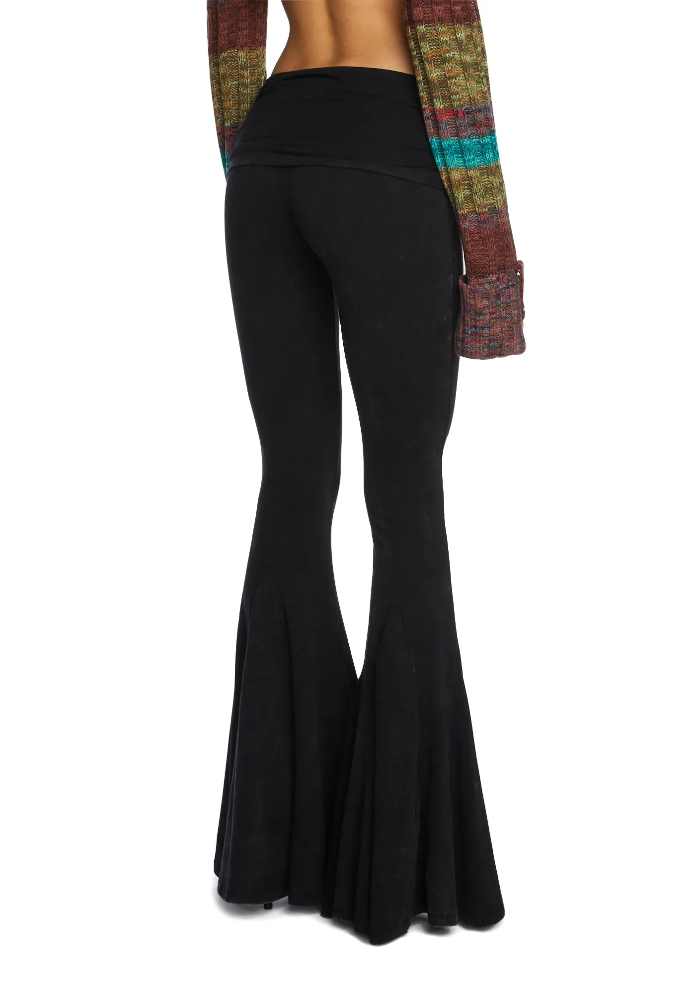 Dew Morning Flare Pants - Black sold by Dolls Kill product image thumbnail 4