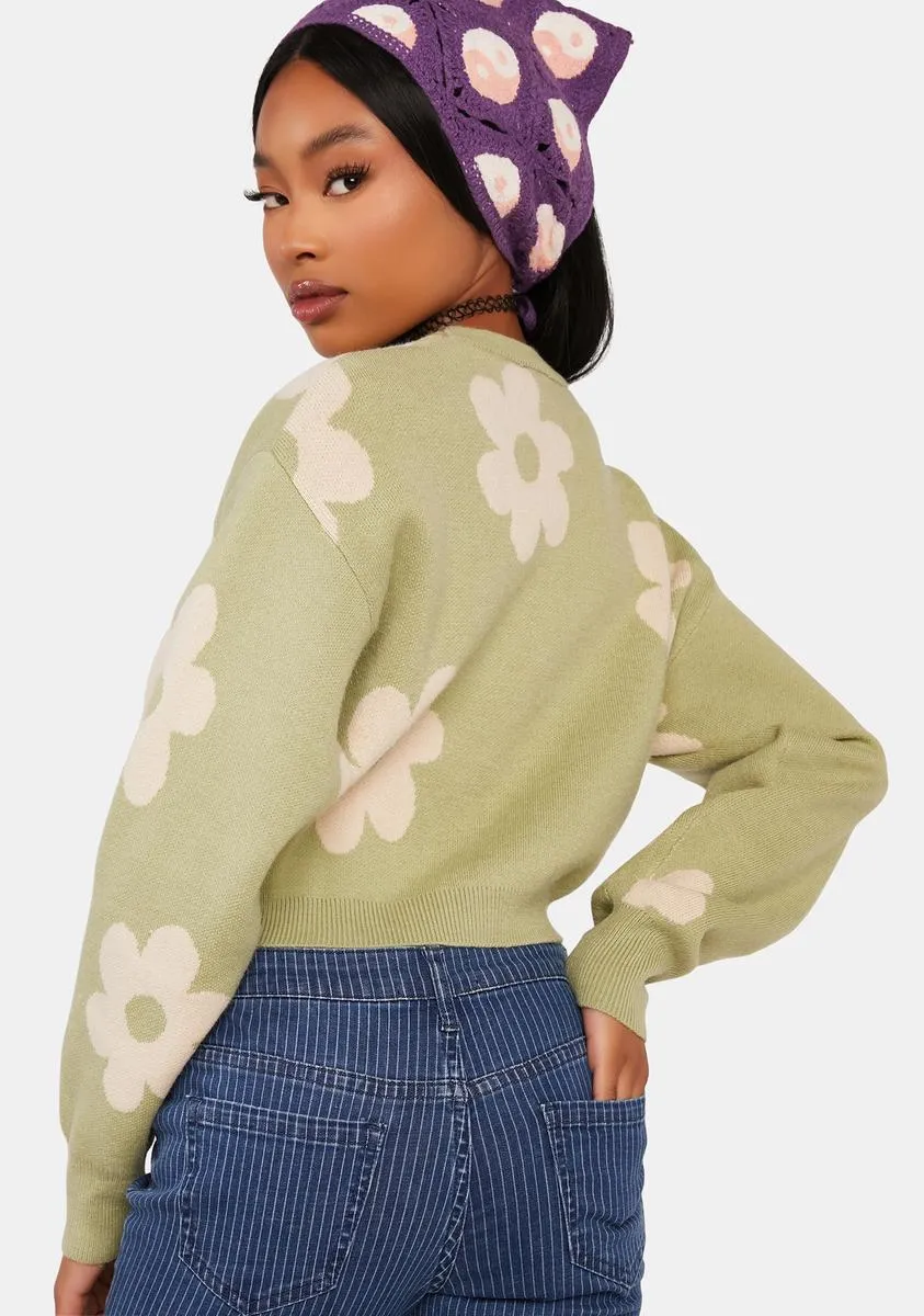 Sage Groovin' On Crop Sweater sold by Dolls Kill product image thumbnail 4