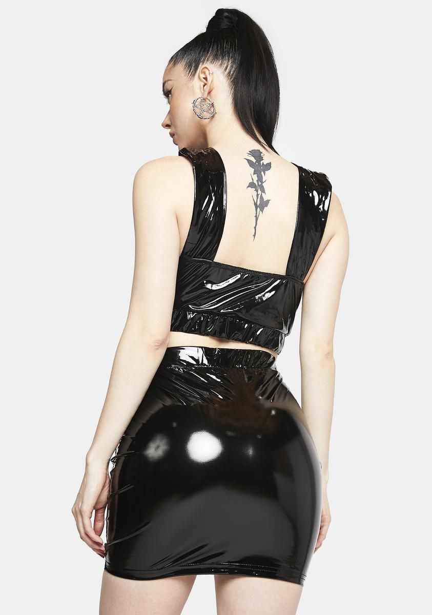 Wicked Winter Nights Vegan Leather Skirt Set sold by Dolls Kill product image thumbnail 4
