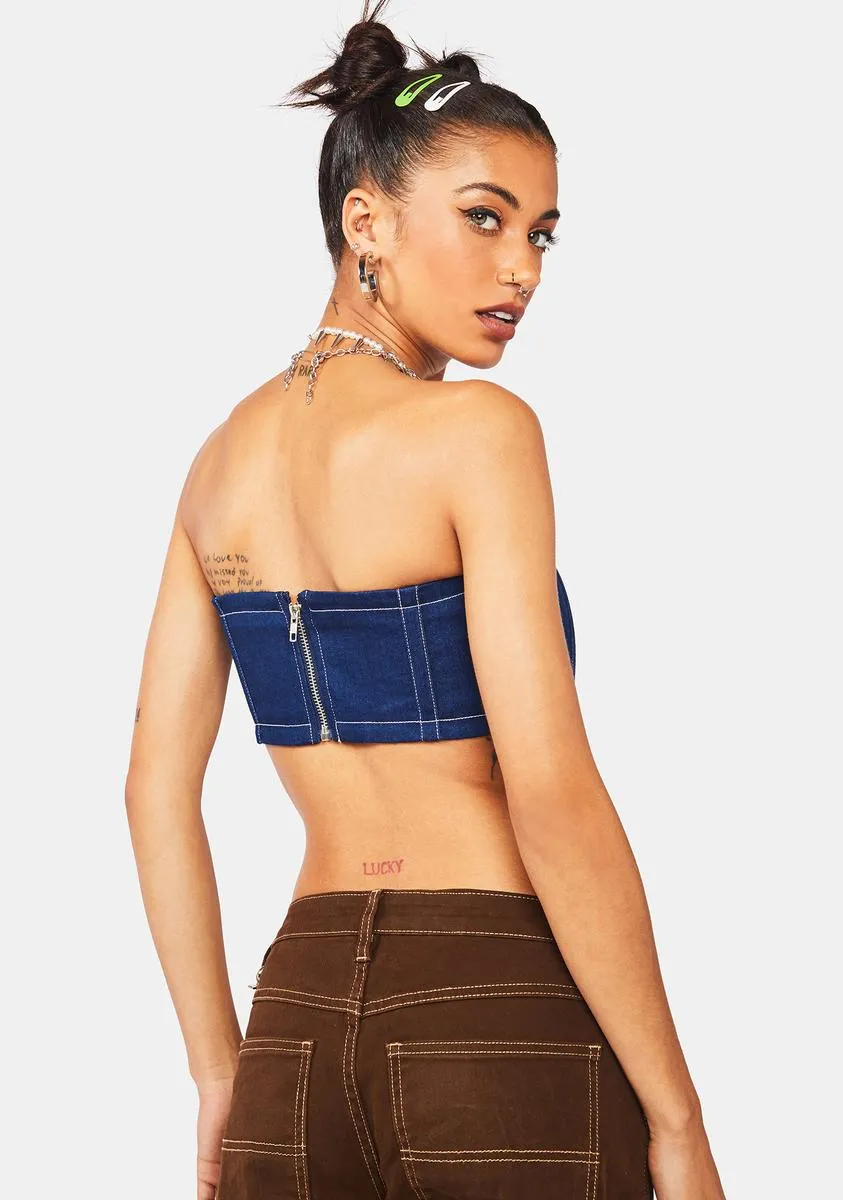 Cooper Denim Crop Top sold by Dolls Kill product image thumbnail 4