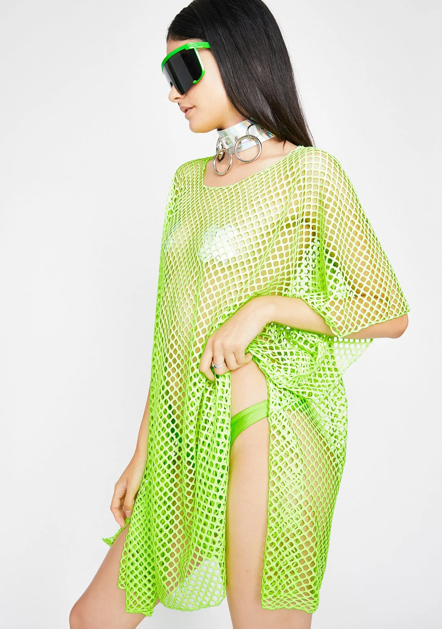 Slime Cyber Freaq Fishnet Dress sold by Dolls Kill product image thumbnail 2