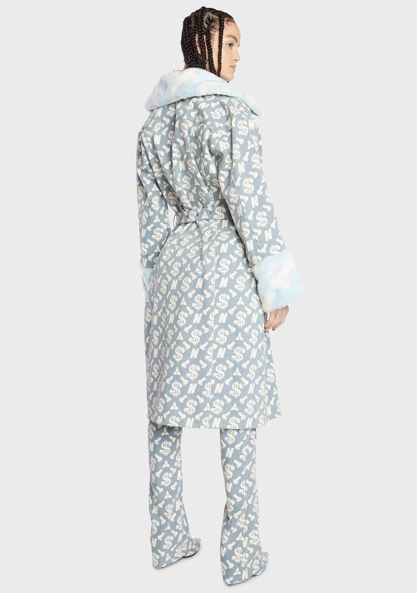 Monogram Denim Midi Coat sold by Dolls Kill product image thumbnail 5