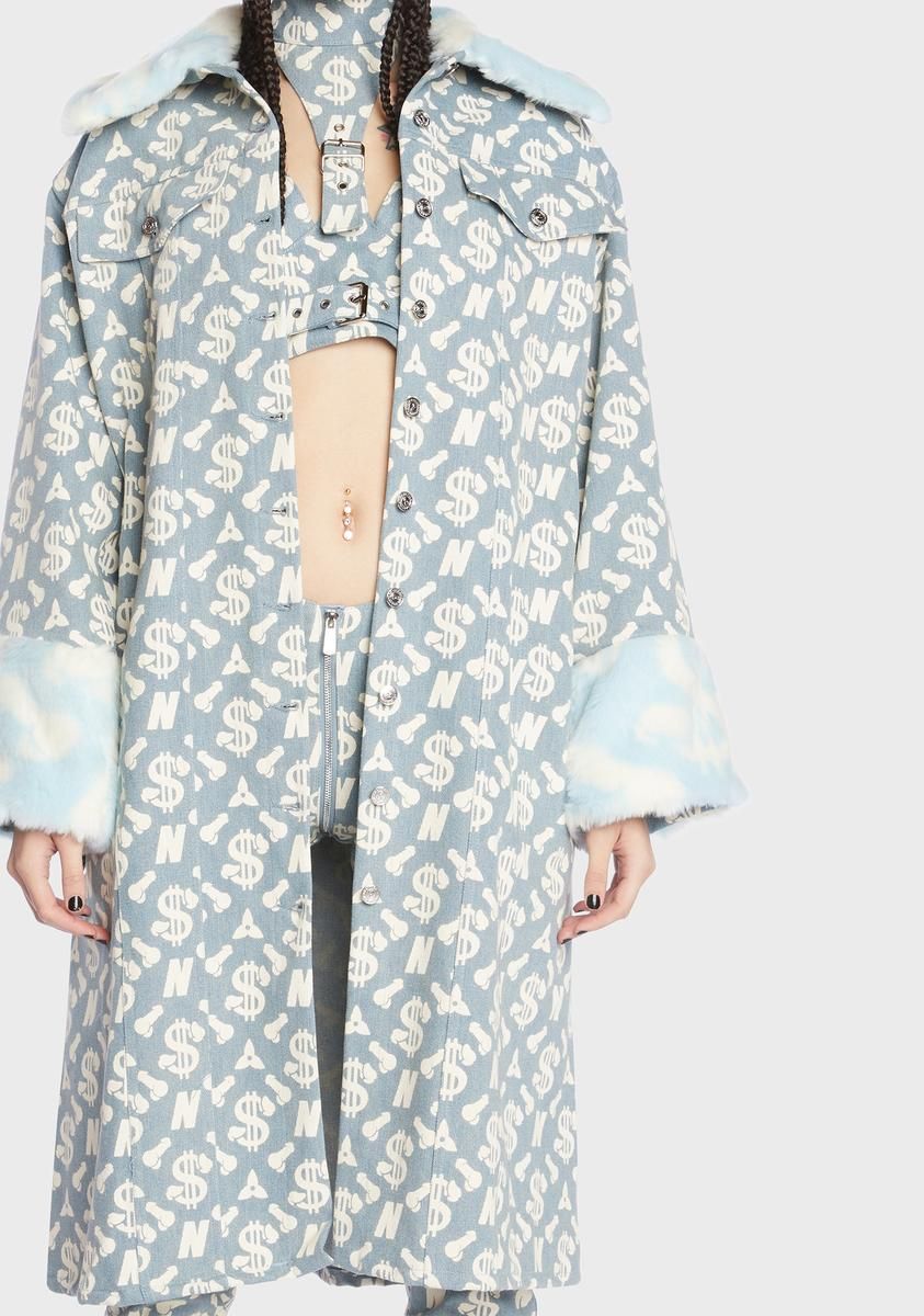 Monogram Denim Midi Coat sold by Dolls Kill product image thumbnail 2